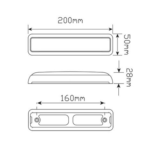 LED AUTO LAMPS 12/24V LED Stop/Tail/Indicator/Reverse Lamp With Black Bracket