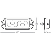 Narva LED Strobe Amber 12V Permanent Mount