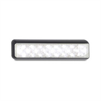 LED AUTO LAMPS 12/24V Reverse Light 200x50mm With 25 LEDs Black Bracket