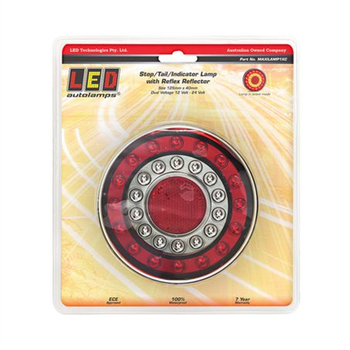 LED AUTO LAMPS 12/24V LED MaxiLamp Stop/Tail/Indicator/Reflector Light Round Blister