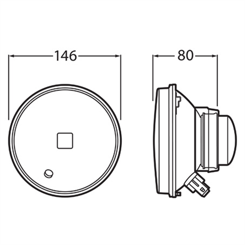 HELLA Semi Sealed Beam Round 146mm Globe Style H1