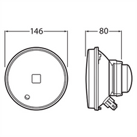 HELLA Semi Sealed Beam Round 146mm Globe Style H1