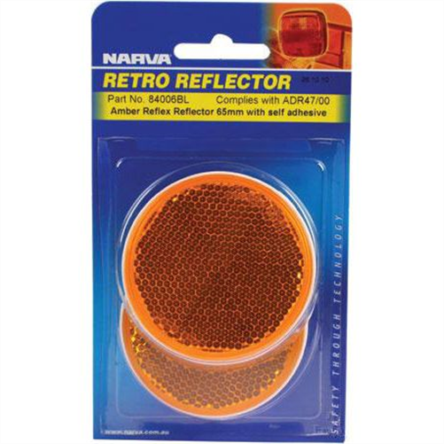 Narva Reflector Round Amber 65mm - 2 Pce