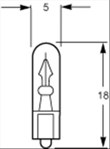 HELLA 12V Wedge W2.1x9.5d Globe 2W