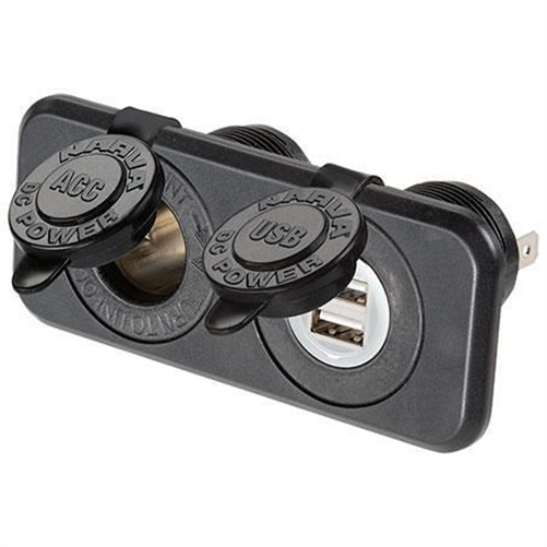 Narva ACC/DUAL USB TWIN SCK F/MNT 25