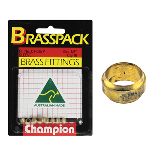 CHAMPION BRASSPK 1/8IN UNI SLEEVE
