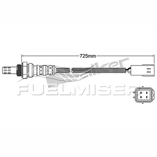 FUELMISER OXYGEN SENSOR DIRECT FIT 4 WIRE 725MM CABLE