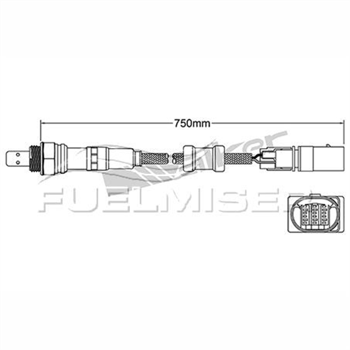 FUELMISER OXYGEN SENSOR DIRECT FIT 5 WIRE 750MM CABLE