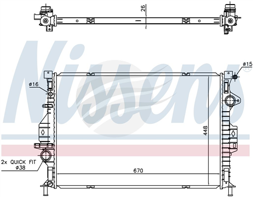 Nissens RADIATOR FORD KUGA TE 13> 2.0L DSL A/T JR0362N