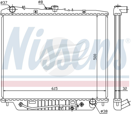 Nissens RADIATOR JACKAROO V6 3.2L 92-97 A/T A/P 500X620X32 JR1011N