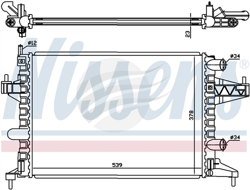 Nissens RADIATOR HOLDEN BARINA XC 01>05 M/T COMBO XC 1.4LT 04>11 JR1047J