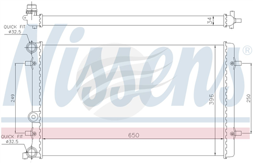 Nissens RADIATOR VW BORA GOLF 98>04 AUDI A3 MANUAL / AUTO JR4002N