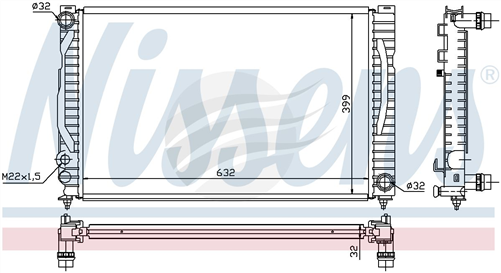 Nissens RADIATOR AUDI A4 96- M/T A/P QUICKFIT FITTINGS JR4055J