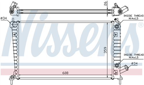 Nissens RADIATOR SAAB 9-5 4cyl 98 > AUTO TURBO 2.0LT YS3E JR4064N