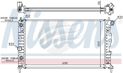 Nissens RADIATOR SAAB 9-5 V6 98- A/T A/P JR4065J