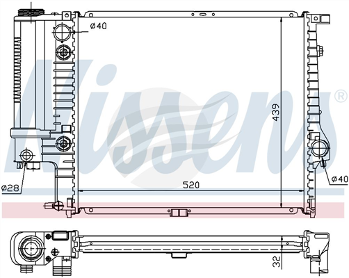 Nissens RADIATOR BMW E34 5 SERIES 89-94 A/T A/P BMW13101 JR4136J