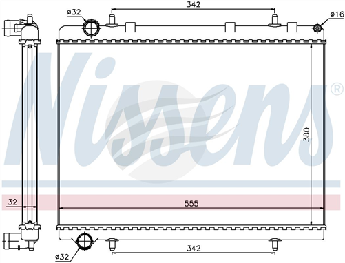 Nissens RADIATOR PEUGEOT 307 2.0LT T6 HDI 2005 -09 > MANUAL / AUTO JR4528J