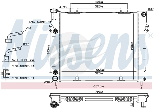 Nissens RADIATOR JEEP GRAND CHEROKEE ZJ ZG 4.0Lt 93> AUTO A/P JR8081J