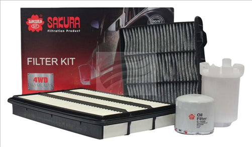 Sakura FILTER KIT OIL AIR FUEL CABIN MITSUBISHI PAJERO NM NP 6G74 K-10130