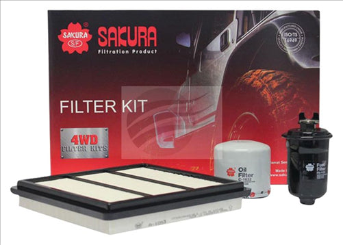 Sakura FILTER KIT OIL AIR FUEL MITSUBISHI TRITON MK 6G72 K-10160
