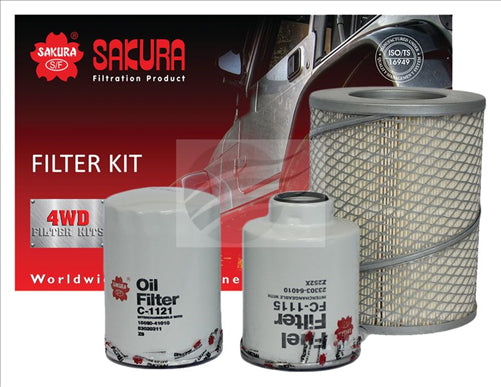 Sakura FILTER KIT OIL AIR FUEL TOYOTA 4 RUNNER HILUX LN L 2L 3L K-11020