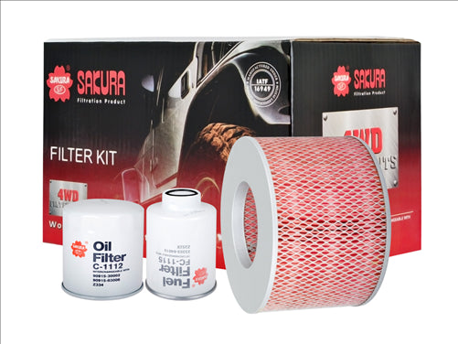 Sakura FILTER KIT OIL AIR FUEL TOYOTA HILUX SURF LANDCRUISER KZN185 K-11040
