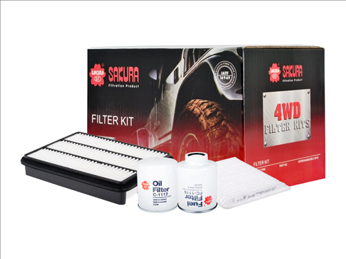 Sakura FILTER KIT OIL AIR FUEL CABIN TOYOTA LANDCRUISER KZJ120R K-11091