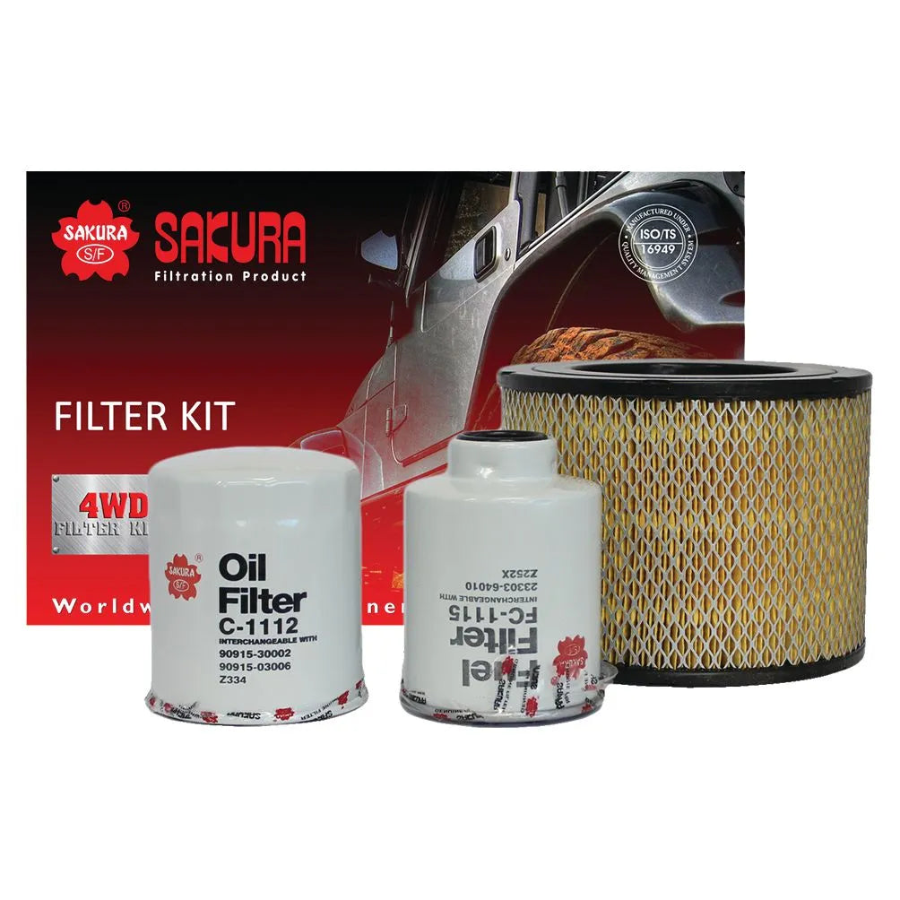 FILTER KIT OIL AIR FUEL CABIN TOYOTA HILUX KZN130R 1KZTE I4