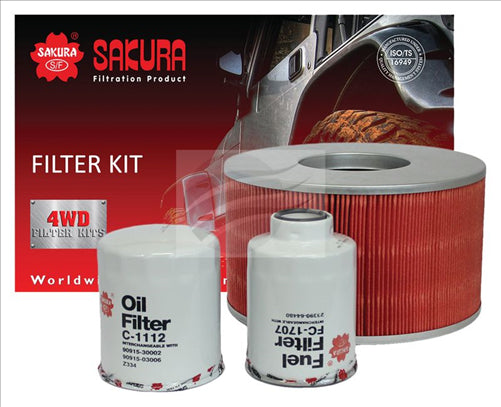 Sakura FILTER KIT OIL AIR FUEL TOYOTA LANDCRUISER HDJ100 1HD-FTE K-11260