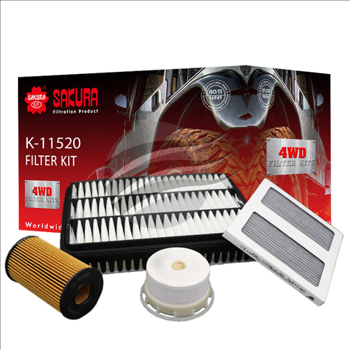 Sakura FILTER KIT OIL AIR FUEL CABIN TOYOTA LANDCRUISER VDJ K-11520