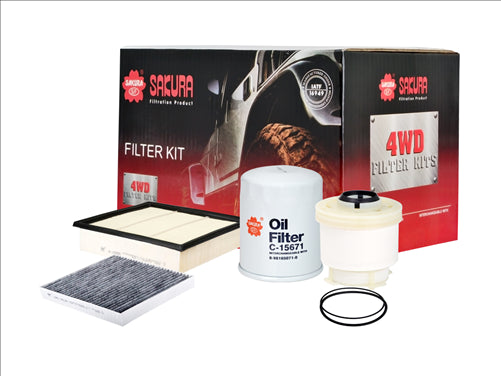 Sakura FILTER KIT OIL AIR FUEL CABIN ISUZU DMAX TF 4JJ1TC 3.2L 6CYL K-15310