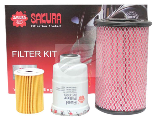Sakura FILTER KIT OIL AIR FUEL NISSAN NAVARA D22 ZD30DDT 3.0L TURBO K-18070