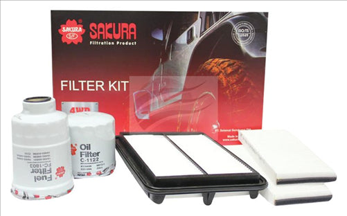Sakura FILTER KIT OIL AIR FUEL CABIN NISSAN NAVARA D40 YD25DDTi K-18230