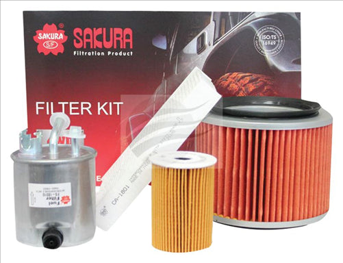 Sakura FILTER KIT OIL AIR FUEL CABIN NISSAN PATROL GU Y61 ZD30DDTi K-18240