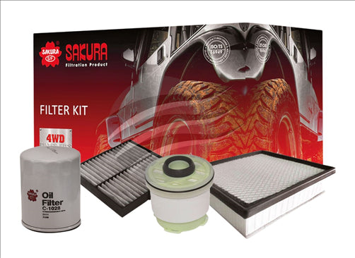 Sakura FILTER KIT OIL AIR FUEL CABIN MITSUBISHI TRITON MQ 4N15 K-18330