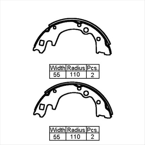 RDA BRAKE SHOE 220MM X 56MM FORD MAZDA R1588