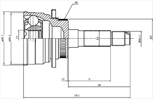 ROADTECH CV JOINT - 26/25/61 RCV187