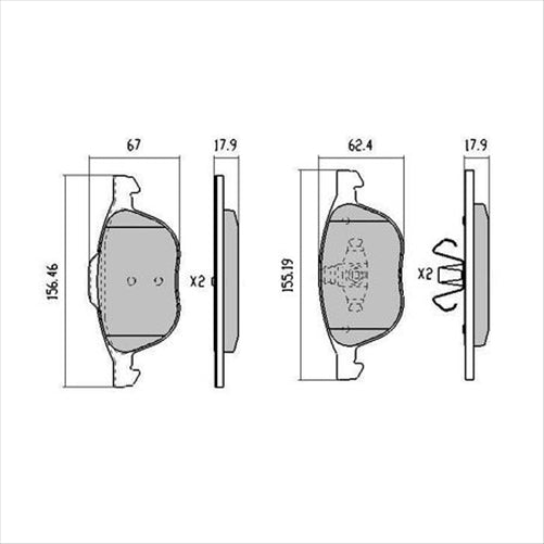 FRONT DISC BRAKE PADS -  FORD MAZDA 3 04-09 VOLVO RDC1679