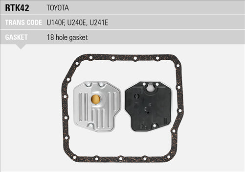 RYCO TRANS KIT - TOYOTA Code: U140F, U240E, U241E RTK42