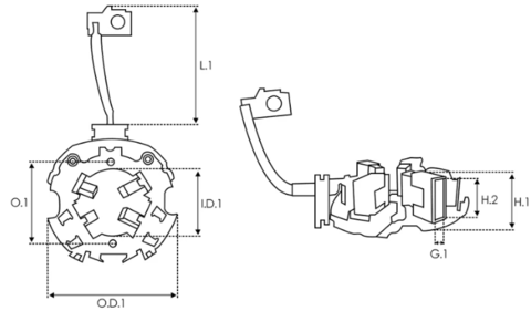 STARTER MOTOR BRUSH HOLDER SUITS TOYOTA DENSO 228000 SERIES - SBH6017
