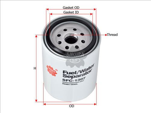Sakura FUEL WATER SEPARATOR FITS 23401-1442L SFC-1307