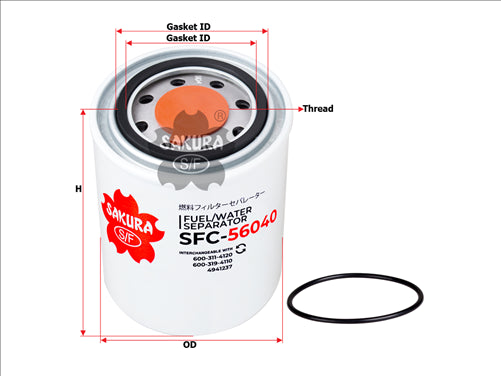 Sakura FUEL WATER SEPARATOR FITS 85114063 SFC-56040