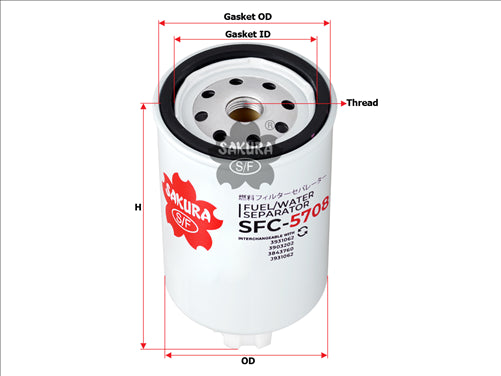 Sakura FUEL WATER SEPARATOR FITS Z533 WZ533 N4106 1457434106 SFC-5708