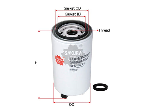 Sakura FUEL WATER SEPARATOR FITS 4941237 FS19805 SFC-5711