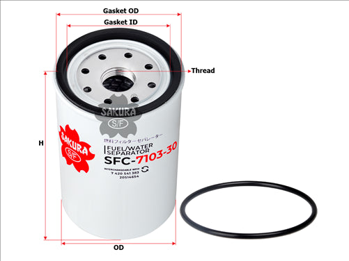 Sakura FUEL WATER SEPARATOR 20480593 P505982 SFC-7103-30