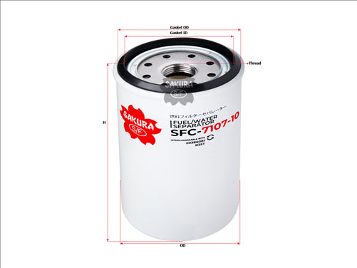 Sakura FUEL WATER SEPARATOR FITS R25 20386081 SFC-7107-10