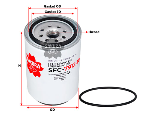 Sakura FUEL WATER SEPARATOR 1105111500002 SFC-7912-10