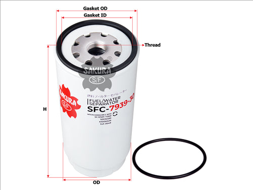 Sakura FUEL WATER SEPARATOR FITS K1006529 BF1383-O FS19769 SFC-7939-30
