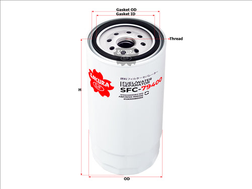 Sakura FUEL WATER SEPARATOR BF1375 612630080203 PFF50422 R010042 SFC-79400