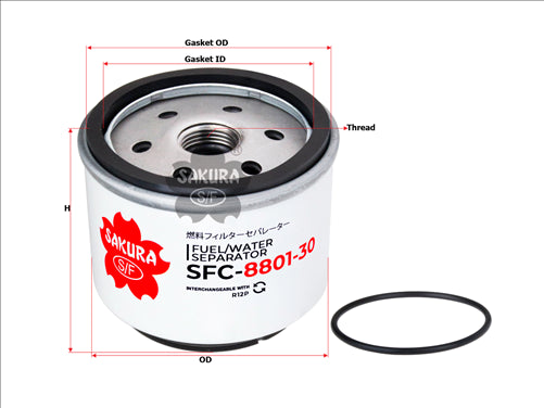 Sakura FUEL WATER SEPARATOR R12PFS19627 SFC-8801-30